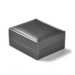 Boîtes de rangement pour colliers et pendentifs en tissu, boîtes d'emballage de bijoux avec une éponge à l'intérieur, rectangle, grises , 8.5x7.4x4 cm