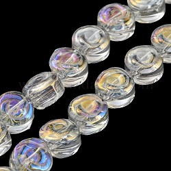Brins de perles de verre transparentes plaquées de couleur ab, rose, clair ab, 6x7x3.5mm, Trou: 1mm, Environ 110 pcs/chapelet, 25.20 pouce (64 cm)