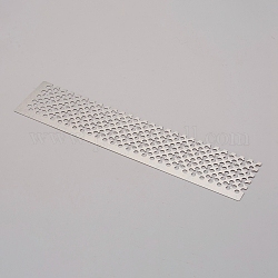 Stainless Steel Diamond Drawing Ruler Dot Drill Tool, with 400 Blank Grids, Stainless Steel Color, 16x3.6x0.03cm