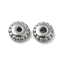 304 Stainless Steel Disc Beads, Flower, Stainless Steel Color, 5x2mm, Hole: 1.4mm