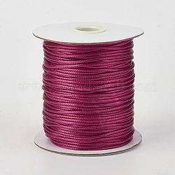 Cordón de poliéster encerado coreano ecológico, rojo violeta medio, 0.8mm, alrededor de 174.97 yarda (160 m) / rollo