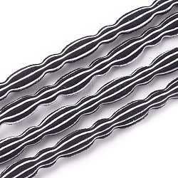 Corda elastico, con nylon e gomma all'interno, nero, 5~5.5mm, circa 100 yard / bundle (300 piedi / bundle)