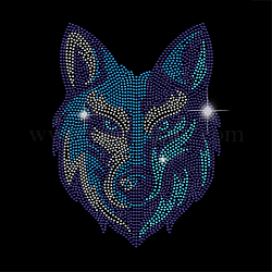 SUPERDANT Wolf Rhinestones Transfer Iron On Rhinestone Transfer Wolf Applique Crystal Wild Wolf Heat Transfer Hot Fix Crystal Wolf Patch for T-Shirt Hat Jacket Bags Shoes Garments