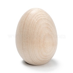 Unfinished Blank Wooden Easter Craft Eggs, DIY Wooden Crafts, BurlyWood, 44.5x33mm