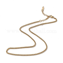 Ion Plating(IP) 304 Stainless Steel Wheat Chain Necklace for Men Women, Golden, 15.87 inch(40.3cm)