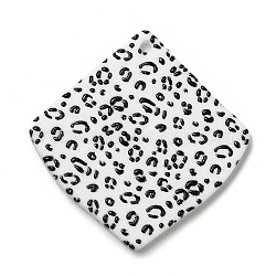 Pendentifs en acrylique opaque à motif léopard, pour les accessoires de boucle d'oreille de bricolage, losange, noir, 35x35x2mm, Trou: 1.6mm