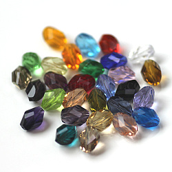 Imitazione branelli di cristallo austriaco, grado aaa, sfaccettato, bicono, colore misto, 6x8mm, Foro: 0.7~0.9 mm