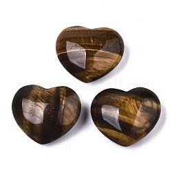 Pietra naturale dell'amore del cuore dell'occhio di tigre, pietra di palma tascabile per il bilanciamento del reiki, 20x23x10mm