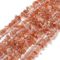 Chapelets de perles aux fraises en quartz naturel, puce, Grade a, 3~5x3~5x3~5mm, Trou: 0.6mm, 31.50 pouce (80 cm)
