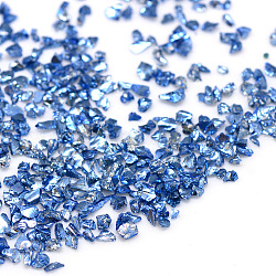 Perles en verre piézo, aucun perles de trou, puce, bleu royal, 0.6~1x0.6~1mm, environ 440~450 g /sachet 