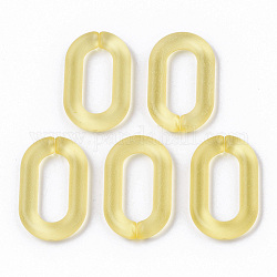 Anneaux de liaison acryliques transparents, connecteurs à liaison rapide, pour la fabrication de chaînes de câble, ovale, mat, champagne jaune, 27x16.5x4mm, diamètre intérieur: 18x8 mm