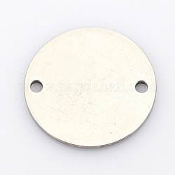 Flache runde 201 Edelstahl-Verbindungsstecker, Edelstahl Farbe, 20x1 mm, Bohrung: 1.5 mm