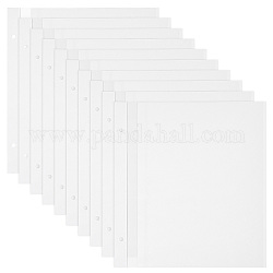 Ricariche adesive in pvc pagine interne, per 2 album fotografico raccoglitore ad anelli, con laminazione, rettangolo, bianco, 230x260x0.5mm, Foro: 6 mm
