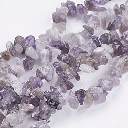 Natural Amethyst Stone Bead Strands, Chip, 4~10x4~6x2~4mm, Hole: 1mm, about 320pcs/strand, 35.4 inch