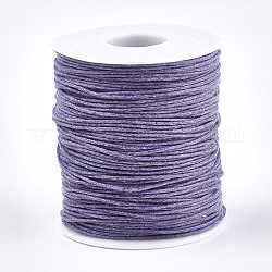 Waxed Cotton Thread Cords, Lilac, 1mm, about 100yards/roll(300 feet/roll)