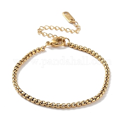316 braccialetto a catena scatolata in acciaio inossidabile chirurgico, oro, 6 pollice (15.3 cm)