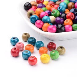 Lead Free Natural Wood Beads, Dyed, Barrel, 8mm, hole: about 2mm