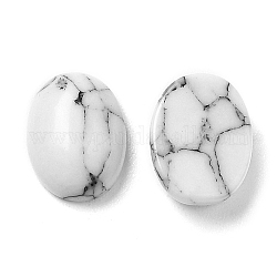 Cabochons en verre, pierre d'imitation, ovale, blanc, 8x6x2.5~3mm