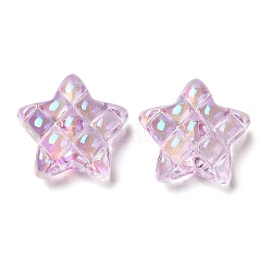 Perles en acrylique transparente, de couleur plaquée ab , étoiles du nord, violet, 19.5x19.5x9mm, Trou: 3.5mm