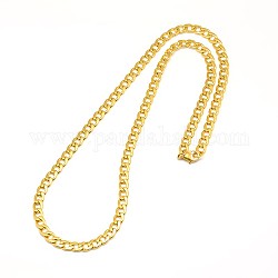 304 Edelstahl Bordsteinkette / verdrehte Kette Halskette Herstellung, mit Karabiner verschlüsse, golden, 19 Zoll ~ 20 Zoll (48.3~50.8 cm), 5.5 mm