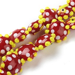 Handmade Lampwork Beads, Flower, Duck, Bumpy, Red, 21x19x10mm, Hole: 2mm, about 20pcs/strand, 12.60''(32cm)