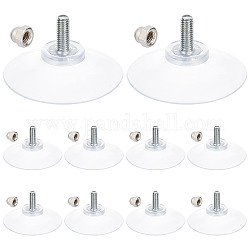 GORGECRAFT 12PCS License Plate Suction Cups Hooks Clear 52Mm Diameter Strong Suctions Cup Holders Bathroom Kitchen Shelf Accessories with Iron M6 Cap Nut for Shade Cloth Acrylic Plate
