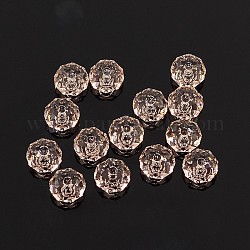 Austrian Crystal Beads, 5040 6mm, Faceted Rondelle, Lt.Coral, Size: about 6mm in diameter, 4mm thick, hole: 1mm