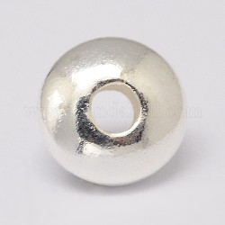 925 стерлингов серебряные шарики Spacer, блюдце бусины, серебряные, 7x3.5 мм, отверстие : 2 мм