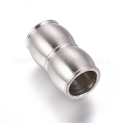304 cierres magnéticos de acero inoxidable con extremos para pegar, mate, columna, color acero inoxidable, 20x11.5mm, agujero: 8 mm