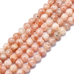 Natural Sunstone Beads Strands, Round, 10mm, Hole: 1mm, about 40pcs/strand, 15.35 inch(39cm)