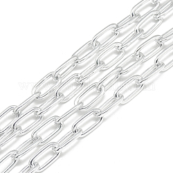 Chaînes de câbles en aluminium, non soudée, avec bobine, ovale, gainsboro, 15.5x7.5x2mm