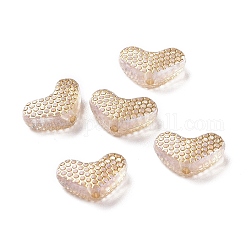 Perles acryliques transparentes, métal doré enlaça, cœur, clair, 8x13x5mm, Trou: 1.4mm, 1560 pcs / 500 g