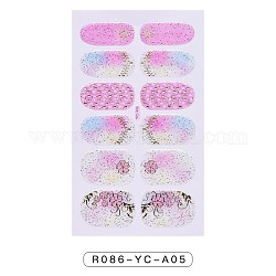 Nagellackaufkleber mit Farbverlauf in voller Verpackung, eiffelturm nagelstreifen für frauen mädchen nail art dekoration, Blumenmuster, 95x60 mm