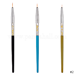 Ручка для ногтей, пунктирная рисовальная ручка, инструменты для шлифовки лака для ногтей, с алюминиевой ручкой и акриловым стразами, разноцветные, 16.2~16.7x0.75 см, 3 шт / комплект