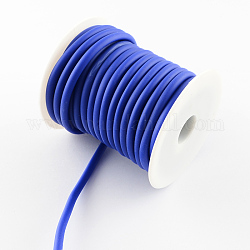 Corda gomma sfaccettato, cavo, con bobina di plastica bianca, blu scuro, 5mm, Foro: 3 mm, circa 10.93 iarde (10 m)/rotolo