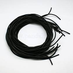 Синтетический шнур резиновые бисером, круглые, твердый, без отверстия , чёрные, 3.0 мм, около 1.09 ярда (1 м) на прядь