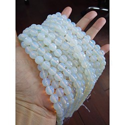 Opalite Beads Strands, Faceted Round, 9~9.5mm, Hole: 1.2mm, about 38pcs/strand, 14.5 inch