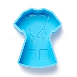 Clothes DIY Decoration Silicone Molds, Resin Casting Molds, For UV Resin, Epoxy Resin Jewelry Making, Deep Sky Blue, 101x86x31mm