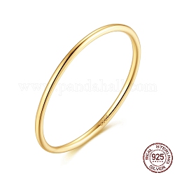 925 Sterling Silver Thin Finger Rings, Stackable Plain Band Ring for Women, with S925 Stamp, for Mother's Day, Real 14K Gold Plated, 1mm, US Size 7(17.3mm)
