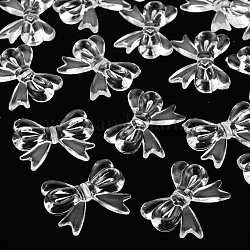 Transparent Acrylic Beads, Bowknot, Clear, 23x29.5x6mm, Hole: 1.6mm