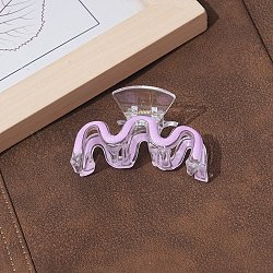 Letter M Plastic Enamel Claw Hair Clips, with Iron Clips, for Women Girls, Lilac, 85~90mm