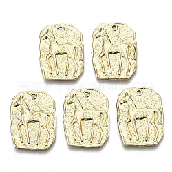 Alloy Pendants, Rectangle with Giraffa, Cadmium Free & Nickel Free & Lead Free, Real 16K Gold Plated, 24x18.5x2mm, Hole: 1.5mm