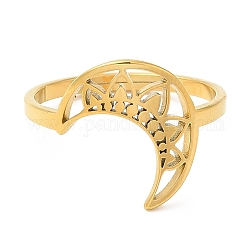 304 регулируемое кольцо из нержавеющей стали, луна, золотые, размер США 6 (16.5 мм)