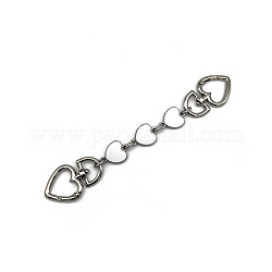 Alloy Enamel Heart Bag Strap Extenders, with Swivel Clasps, for Bag Replacement Accessories, Platinum, White, 17cm