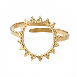 304 anillo de puño abierto de acero inoxidable., anillo grueso hueco para mujer, dorado, nosotros tamaño 7 1/4 (17.5 mm)