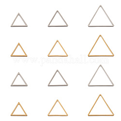 Craftdady 60Pcs 6 Style 304 Stainless Steel Linking Ring, Triangle, Mixed Color, 20x22.5x0.8mm, 10pcs/color