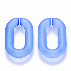 Transparentem Acryl Verknüpfung Ringe, Quick-Link-Anschlüsse, zur Herstellung von Kabelketten, matt, Oval, königsblau, 31x19.5x5.5 mm, Innendurchmesser: 19.5x7.5 mm