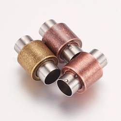 304 Magnetverschluss aus Edelstahl mit Klebeenden, Kolumne, Mischfarbe, 16x10 mm, Bohrung: 6 mm