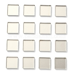 Пустые поддоны из белой жести, палитры теней для век, для косметических палитр, квадратный, платина, 28x28x3.5 мм