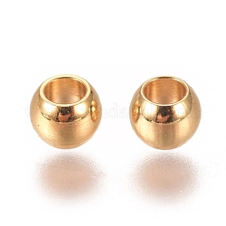 201 Edelstahl-Abstandhalter-Perlen, Rondell, golden, 3x2 mm, Bohrung: 1.6 mm